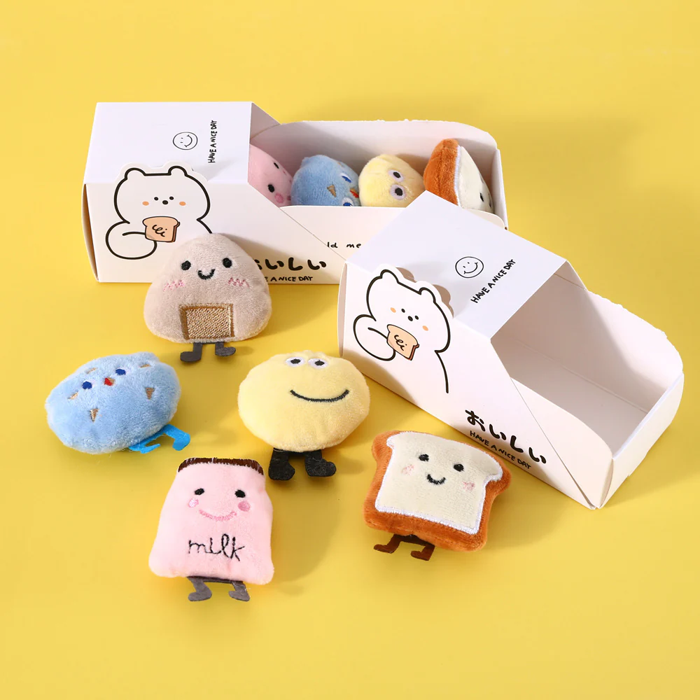 Cheese Riceball Plush with Built-in Catnip & Bell Toy - Image 3