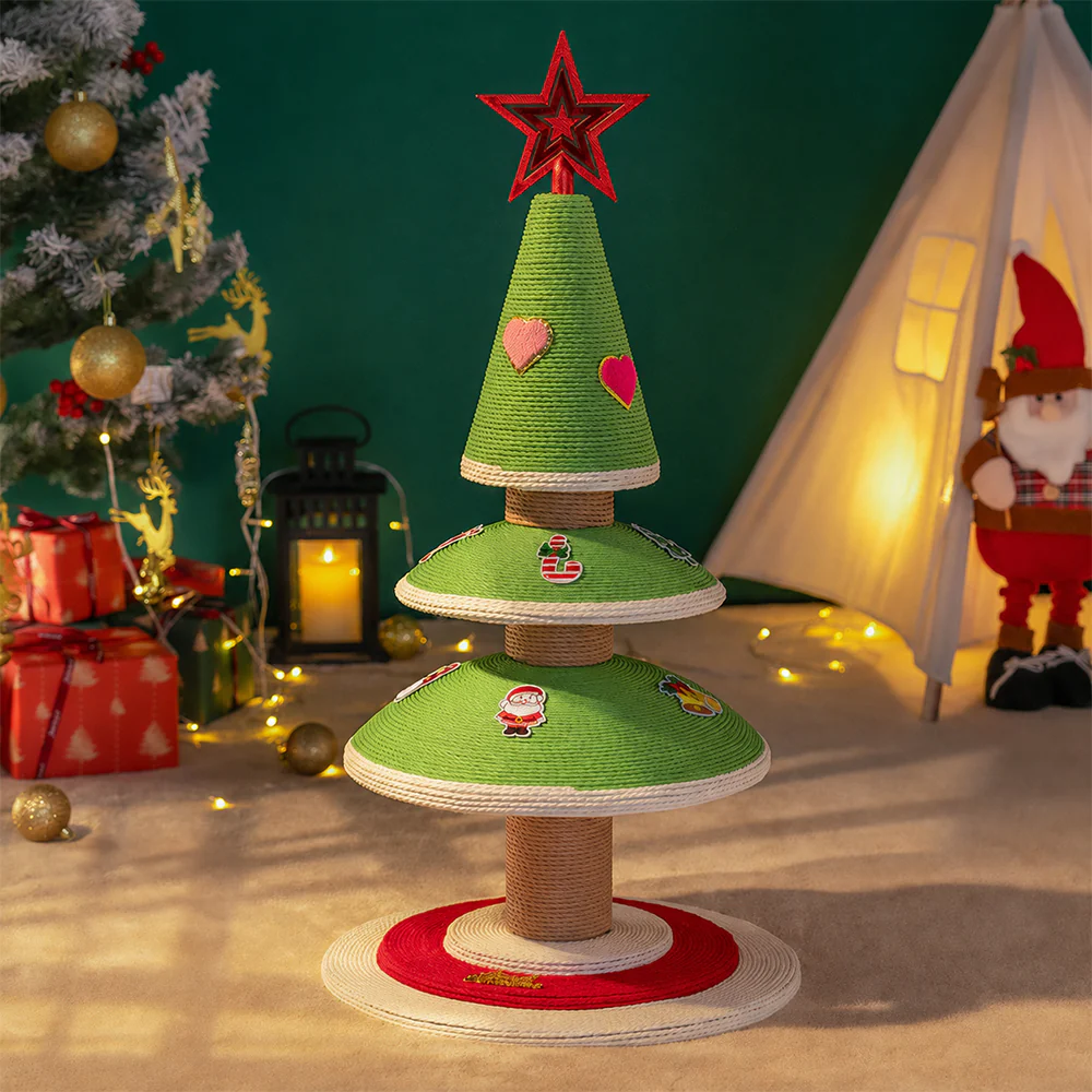 Christmas Cat Tree with Bed & Sisal Scratching Post - Image 10