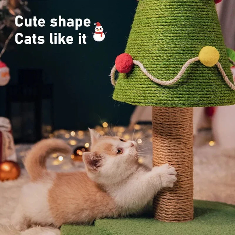 Christmas Cat Tree with Bed & Sisal Scratching Post - Image 12