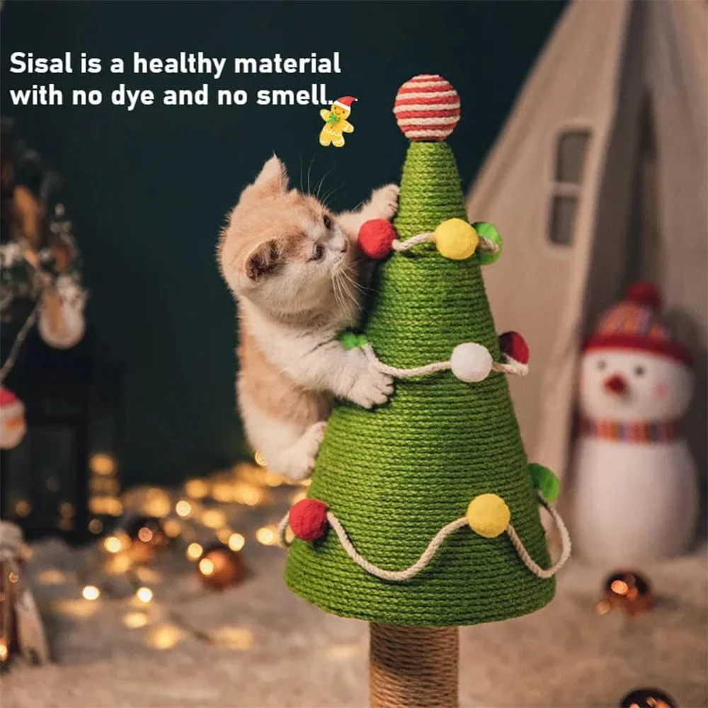 Christmas Cat Tree with Bed & Sisal Scratching Post - Image 4