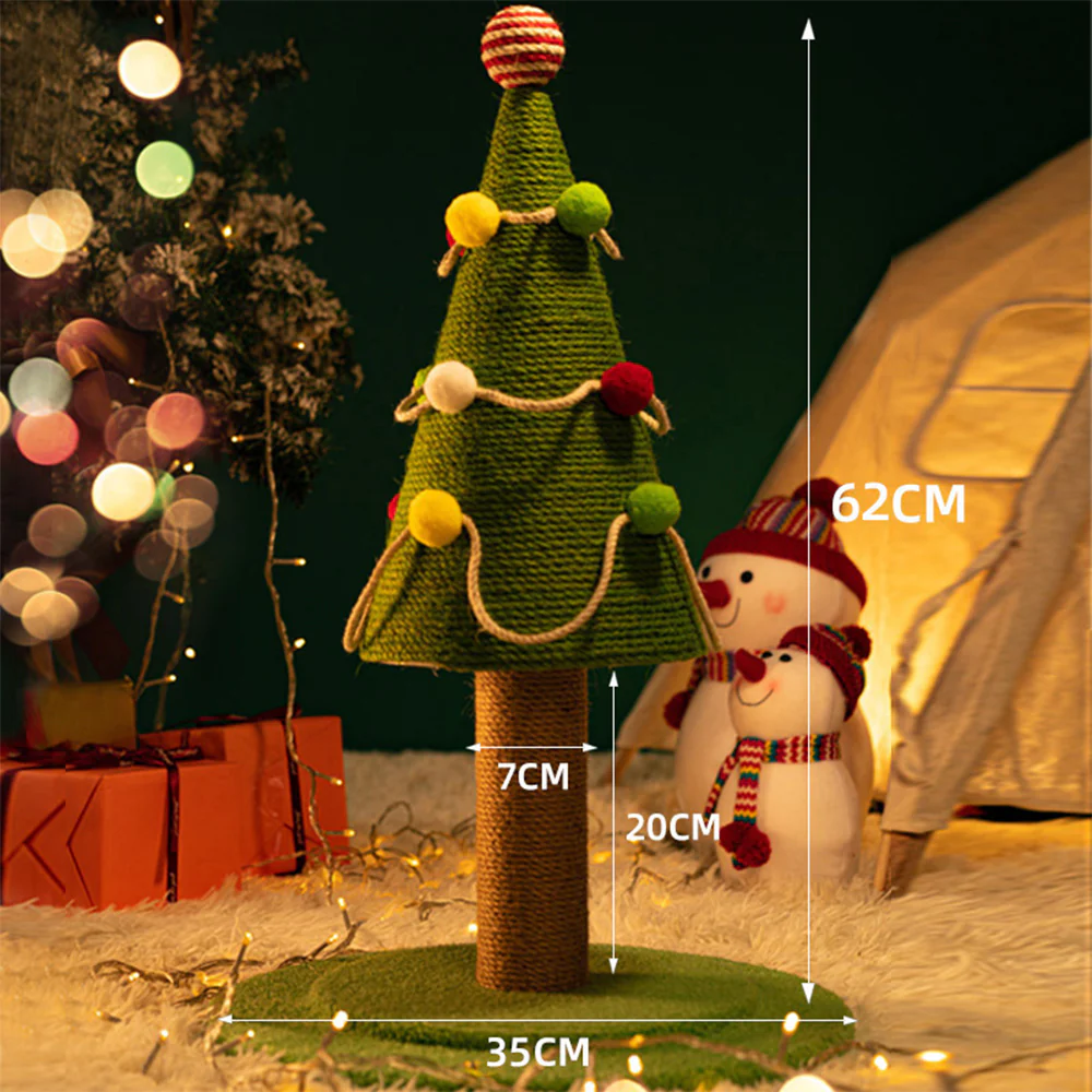 Christmas Cat Tree with Bed & Sisal Scratching Post - Image 5