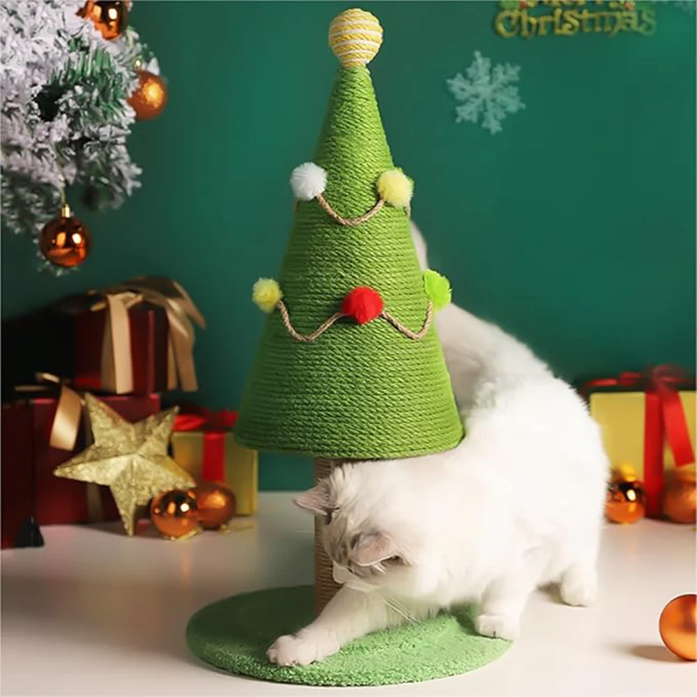 Christmas Cat Tree with Bed & Sisal Scratching Post - Image 7