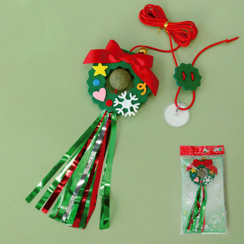 Christmas Hanging Door With Elastic Swing & Catnip Ball Cat Toy - Image 3