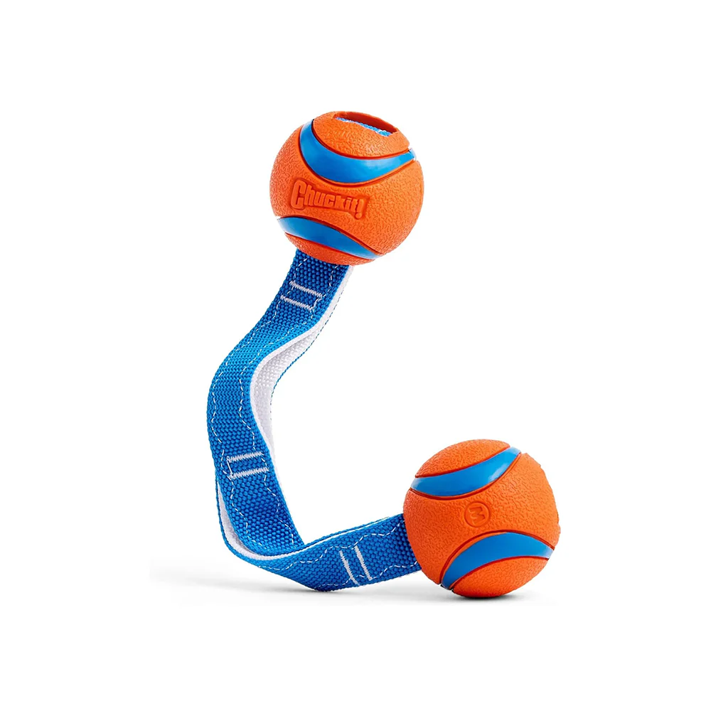 CHUCKIT! Ultra Duo Tug Medium Rubber Bouncy Durable Fetch Dog Toy Diameter - Image 2