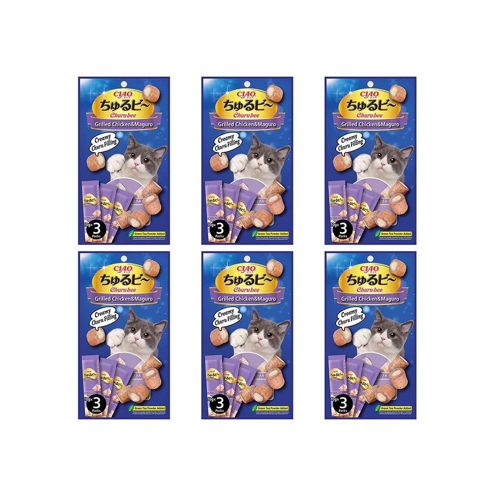 CIAO Churu Bee Grilled Chicken Maguro Cat Treats 3x10g - Image 3