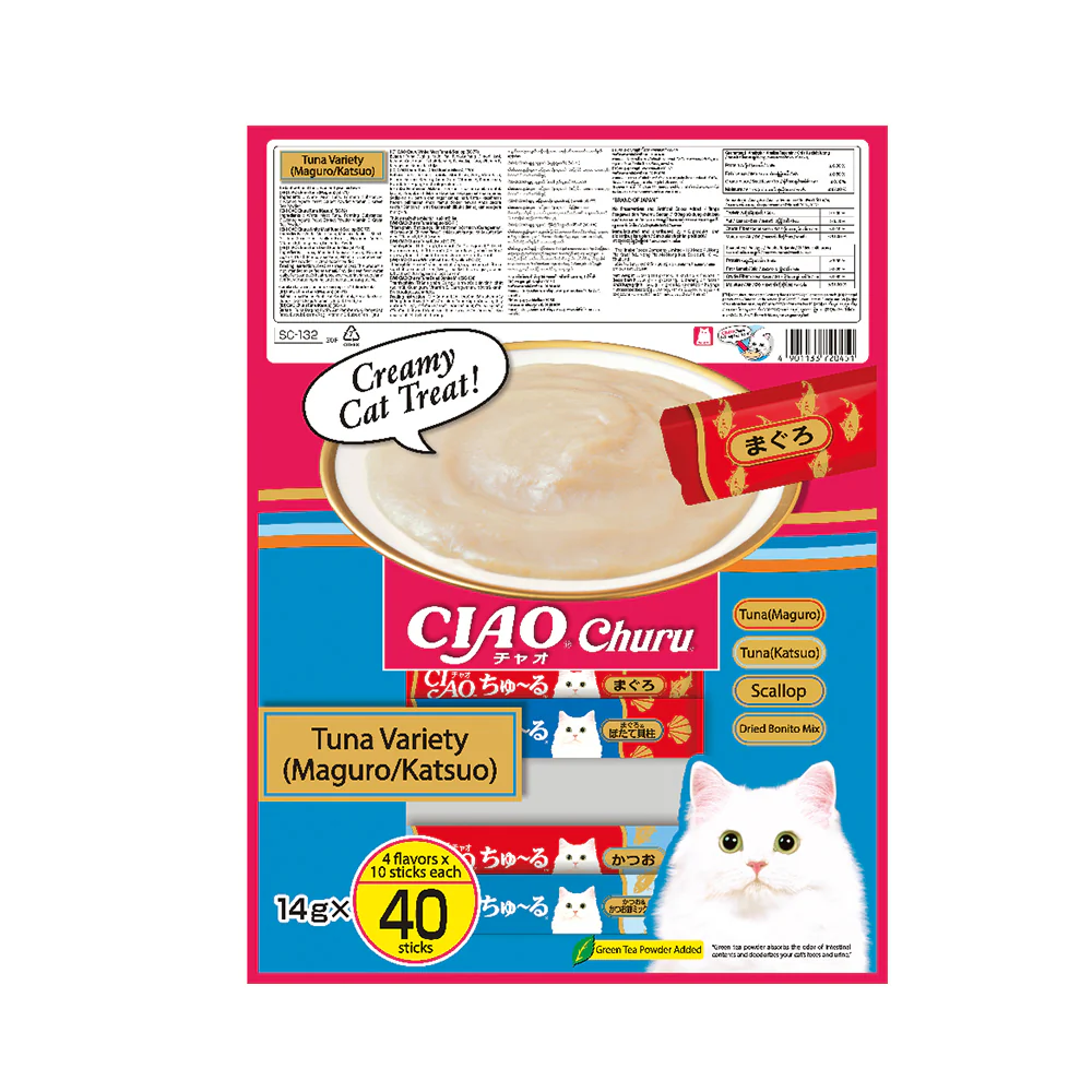 CIAO Churu Tuna & Bonito Variety Wet Cat Treats 40x14g - Image 3