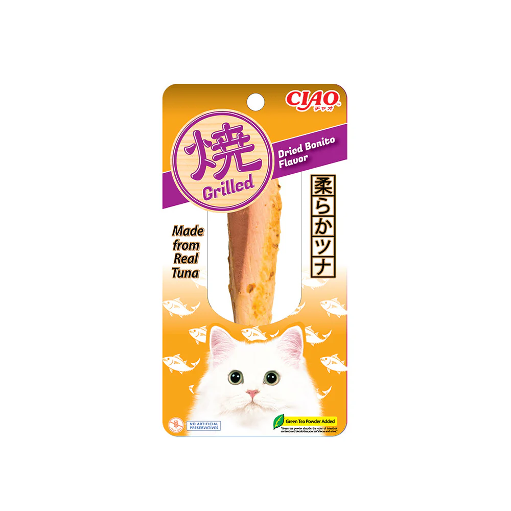 CIAO Grilled Tuna In Dried Bonito Flavour Broth Cat Treats 15g