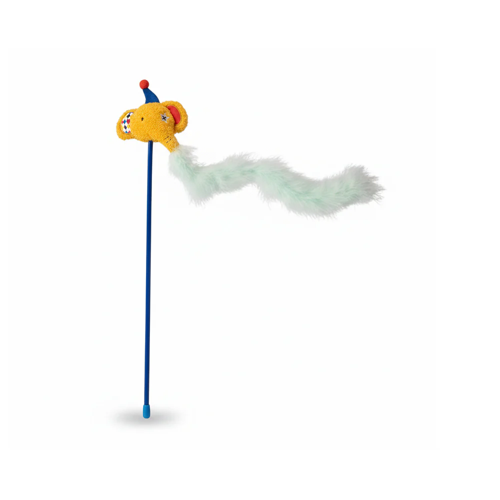 Circus Cat Teaser Wand - Interactive Feather Toy With Bell & Crinkle Sound - Image 2