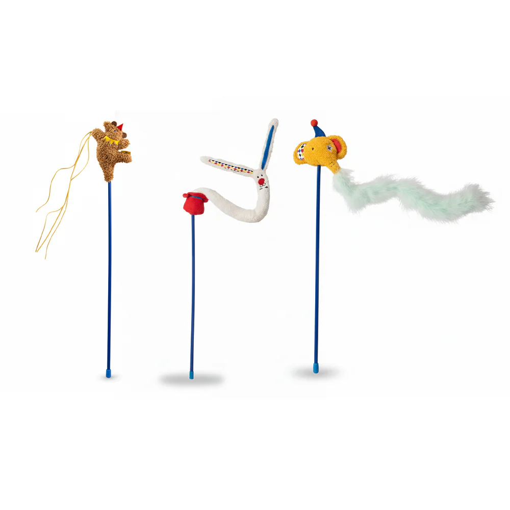 Circus Cat Teaser Wand - Interactive Feather Toy With Bell & Crinkle Sound - Image 4