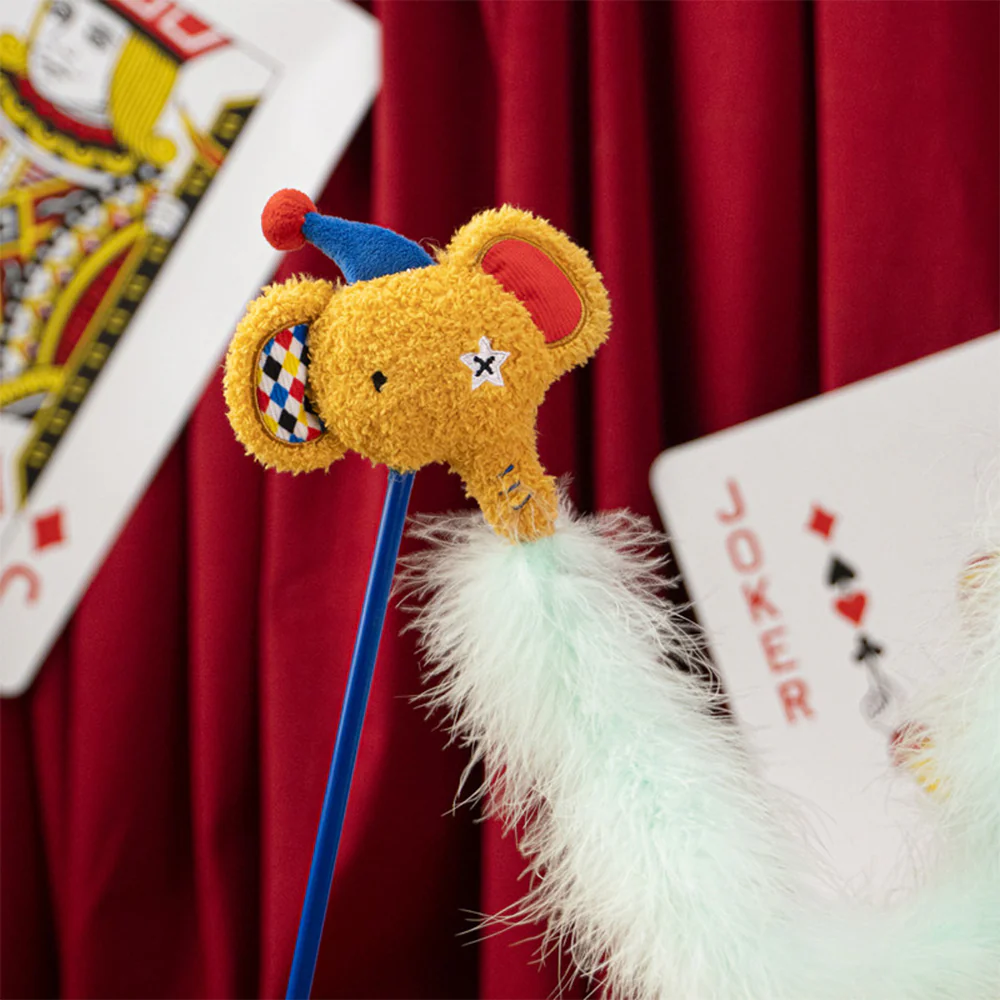 Circus Cat Teaser Wand - Interactive Feather Toy With Bell & Crinkle Sound - Image 5
