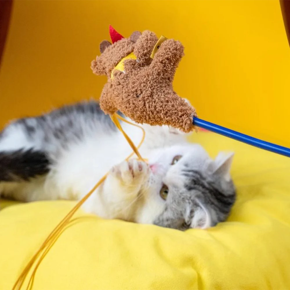 Circus Cat Teaser Wand - Interactive Feather Toy With Bell & Crinkle Sound - Image 8