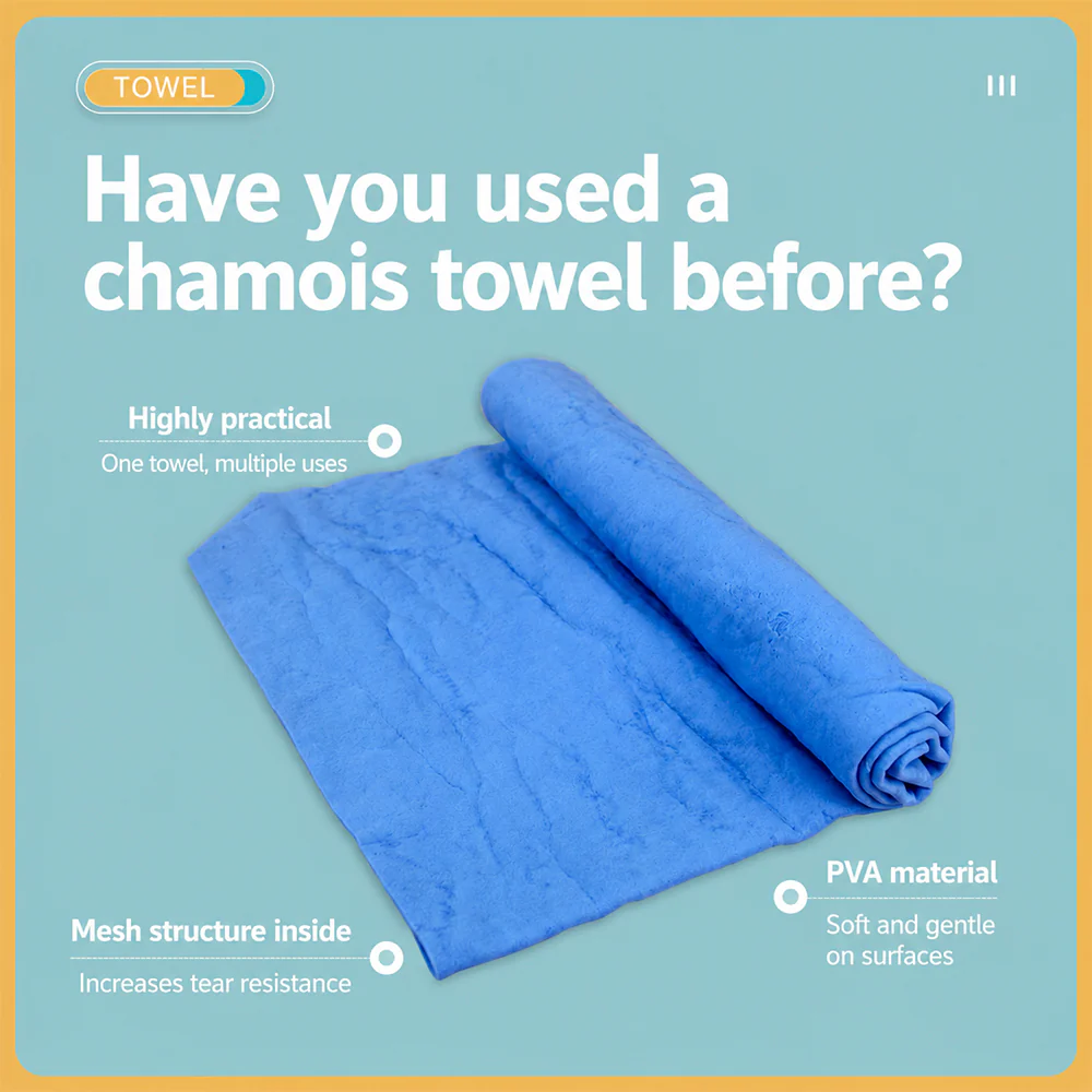 CLEAN CHARM Quick-Drying Chamois Cloth Pet Soft Towel - Image 3