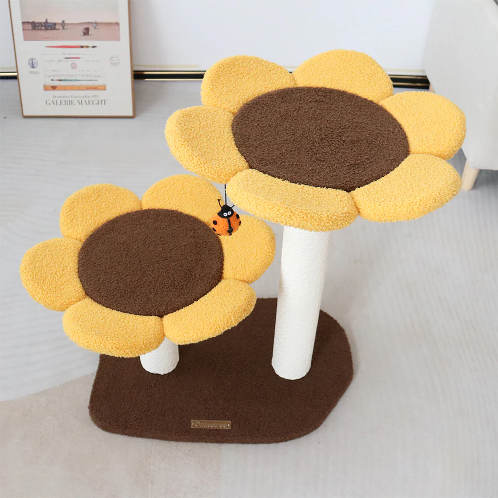 CMISSTREE 2-Level Sunflower Cat Scratching Tree - Image 4