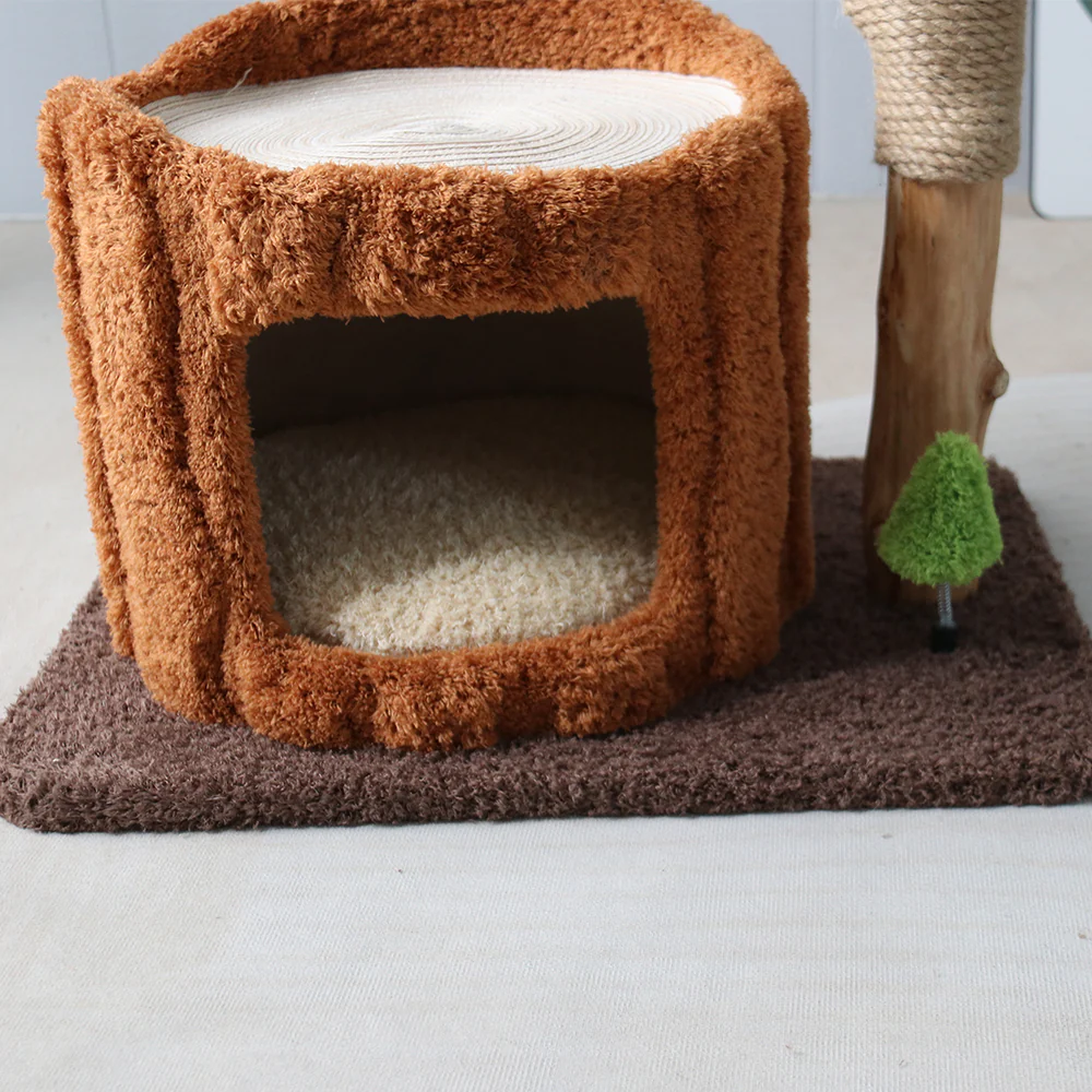 CMISSTREE Single-Level Tree Hollow Solid Wood Cat Tree - Image 5