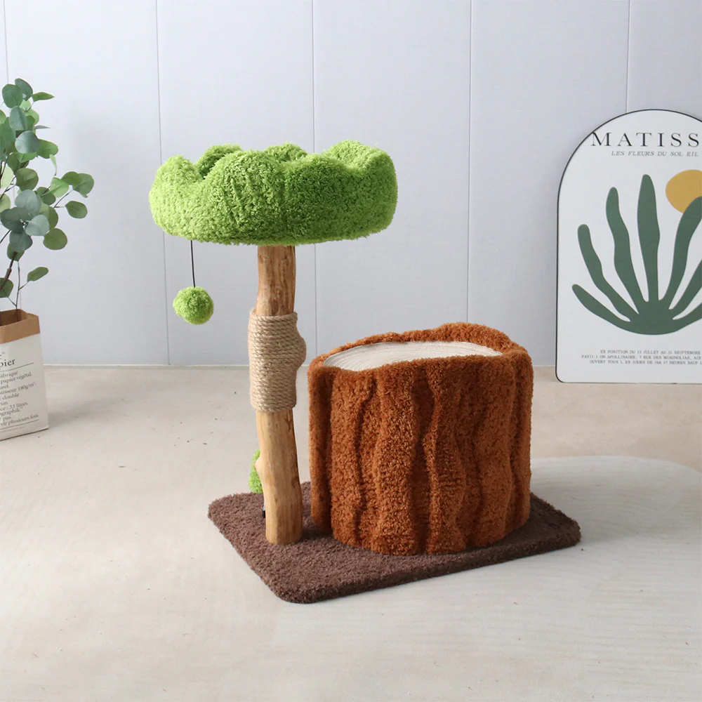CMISSTREE Single-Level Tree Hollow Solid Wood Cat Tree - Image 9