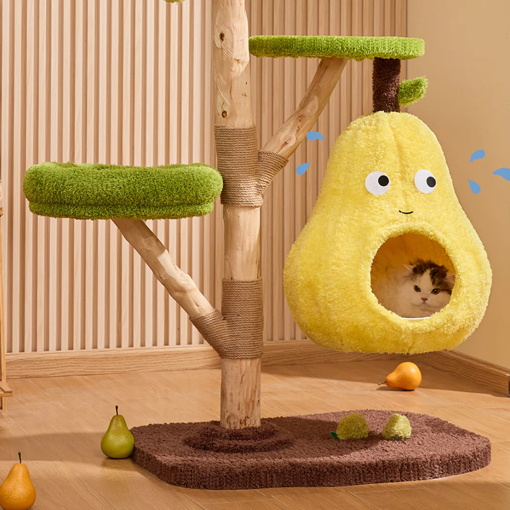 CMISSTREE Three-Level Cat Tree With Pear-Shaped Hammock And Cat House - Image 3