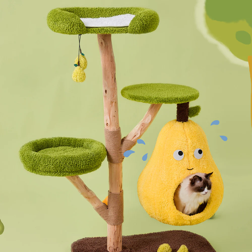 CMISSTREE Three-Level Cat Tree With Pear-Shaped Hammock And Cat House - Image 4