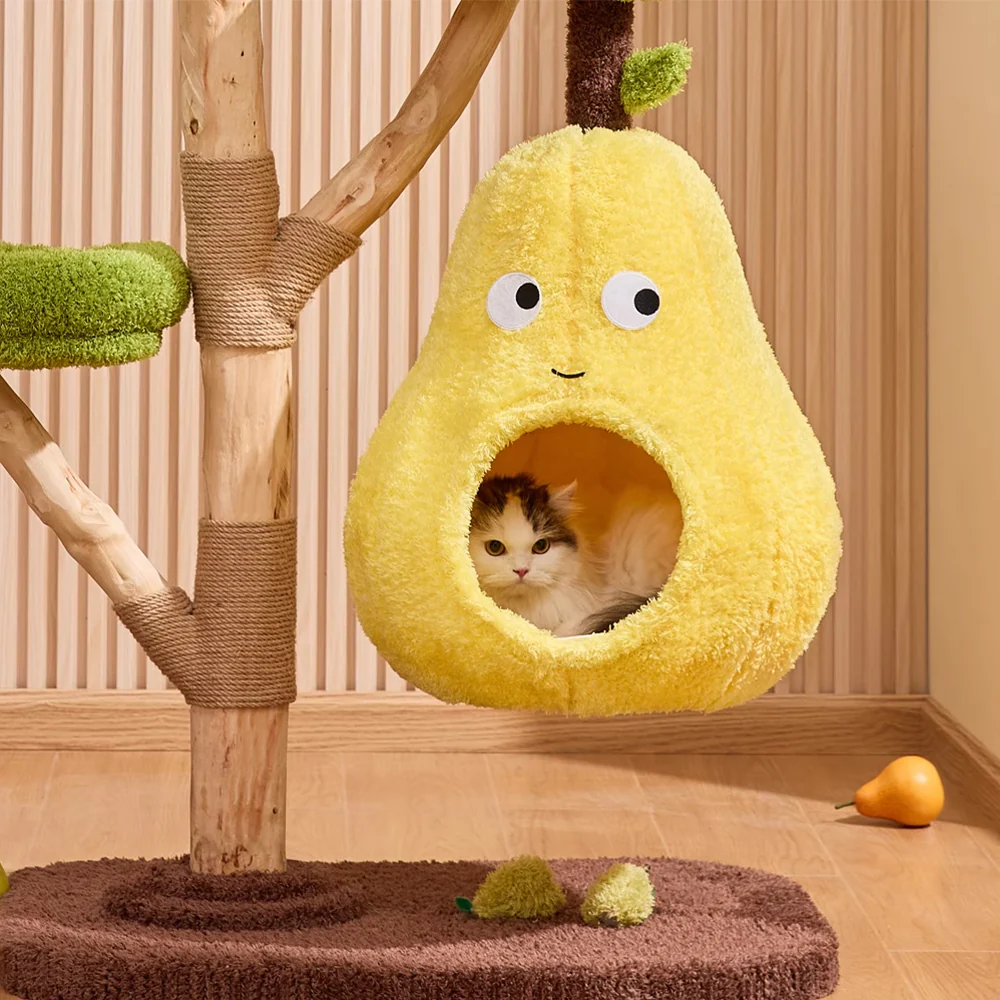 CMISSTREE Three-Level Cat Tree With Pear-Shaped Hammock And Cat House - Image 5