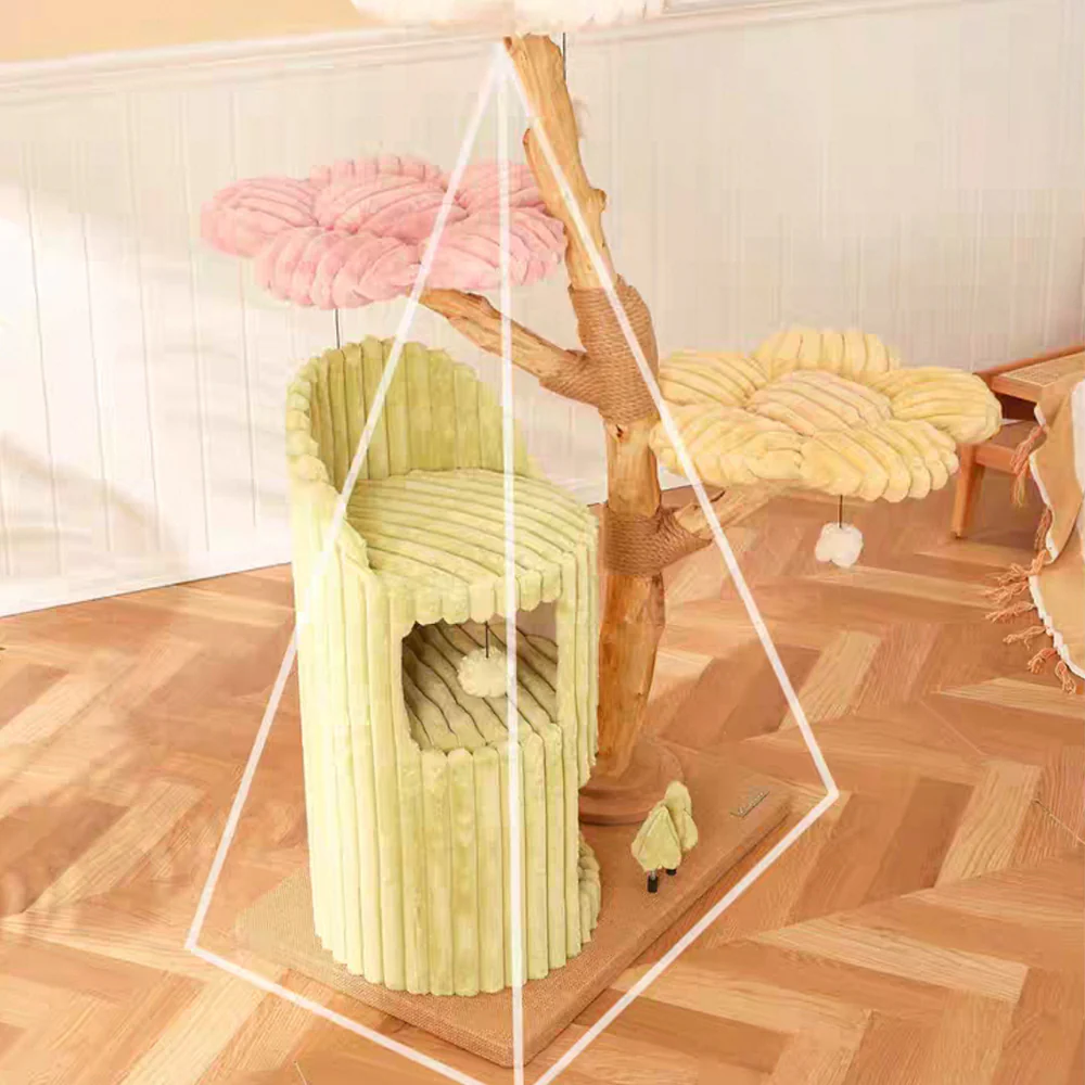 CMISSTREE Three-Level Flower-Shaped Cat Tree With Cat House - Image 5