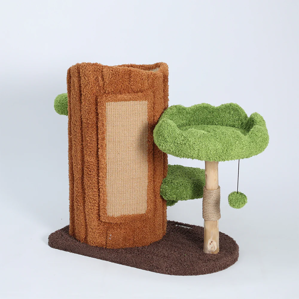 CMISSTREE Two-Level Tree Hollow Solid Wood Cat Tree - Image 10