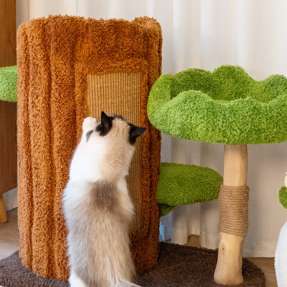 CMISSTREE Two-Level Tree Hollow Solid Wood Cat Tree - Image 7