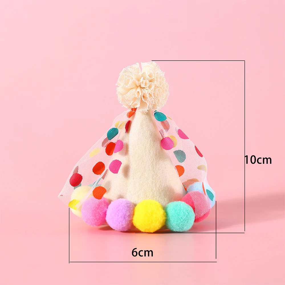 Colorful Polka Dot Pet Birthday Hat - Image 2
