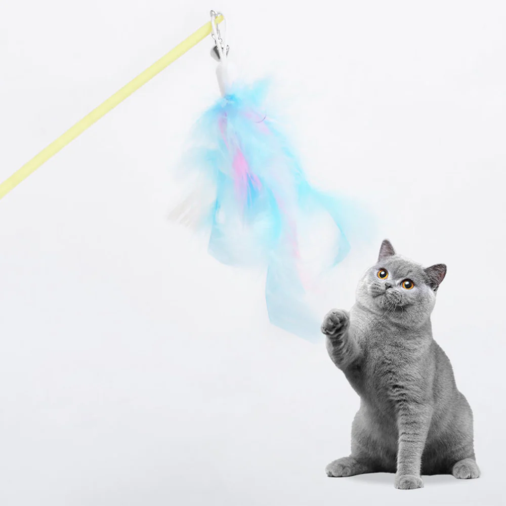 Corn Long Pole Feather Cat Teaser Yellow - Image 2