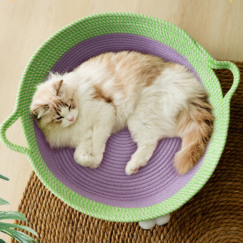 Cute Round Woven Cat Bed - Image 8