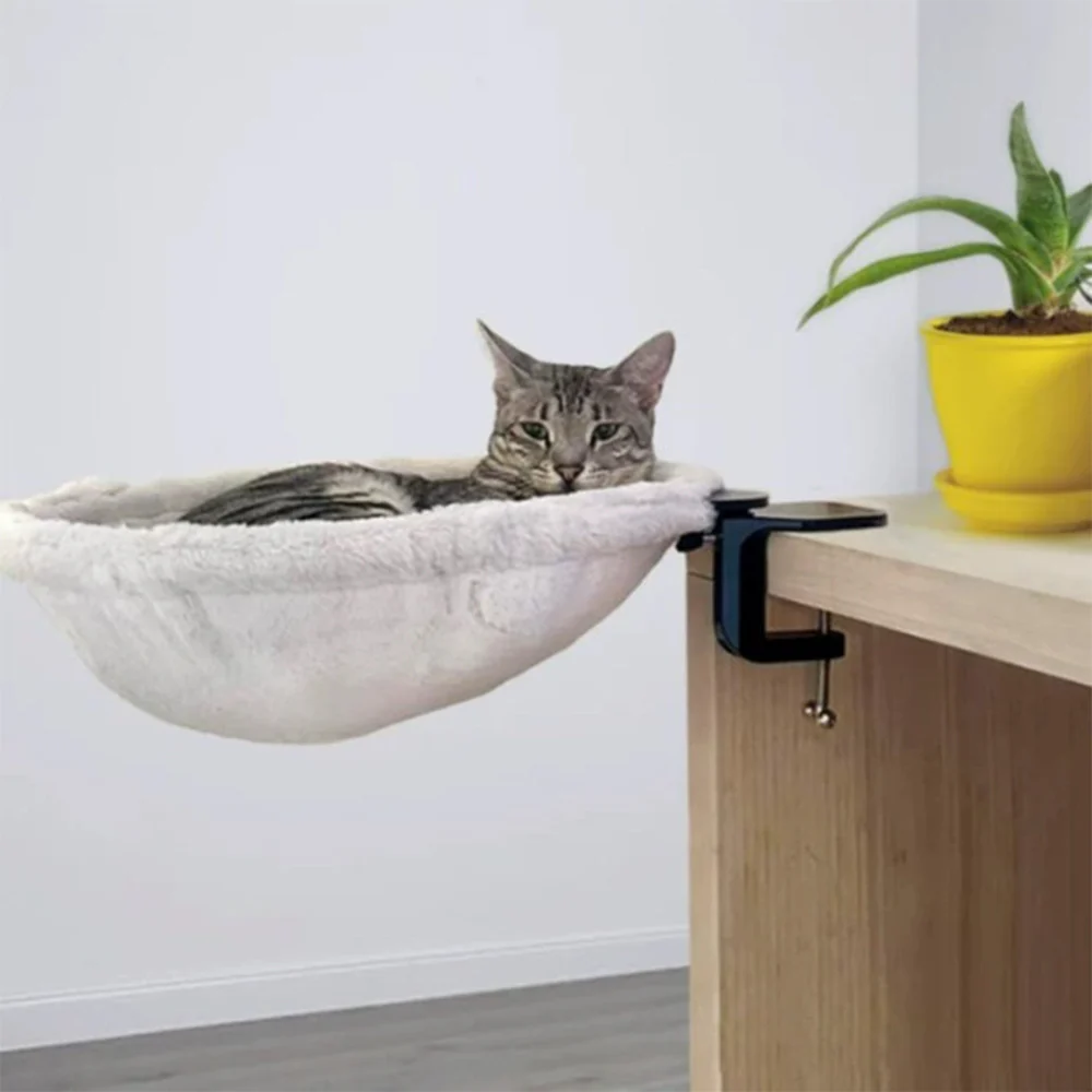 Desk-Mounted Cat Hammock – Clip-On Cat Bed for Table & Desk - Image 5