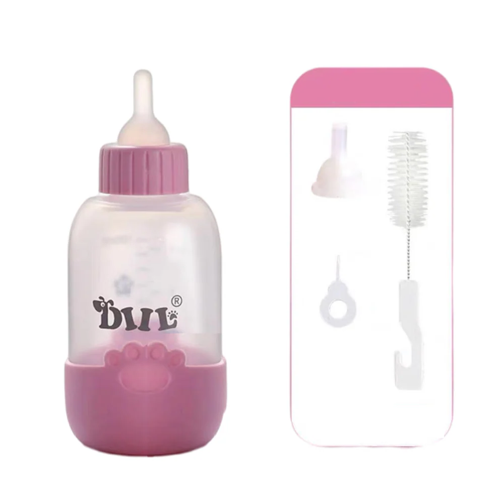 DIIL Pink Bottle with Nipple Brush Pet Nursing Kit