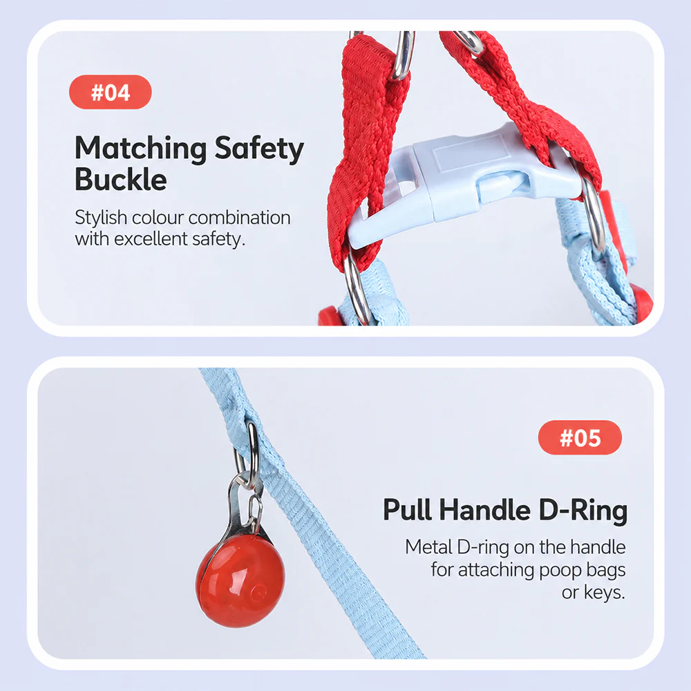 Dog & Cat Harness & Leash Set | Lightweight Check Pattern - Image 4