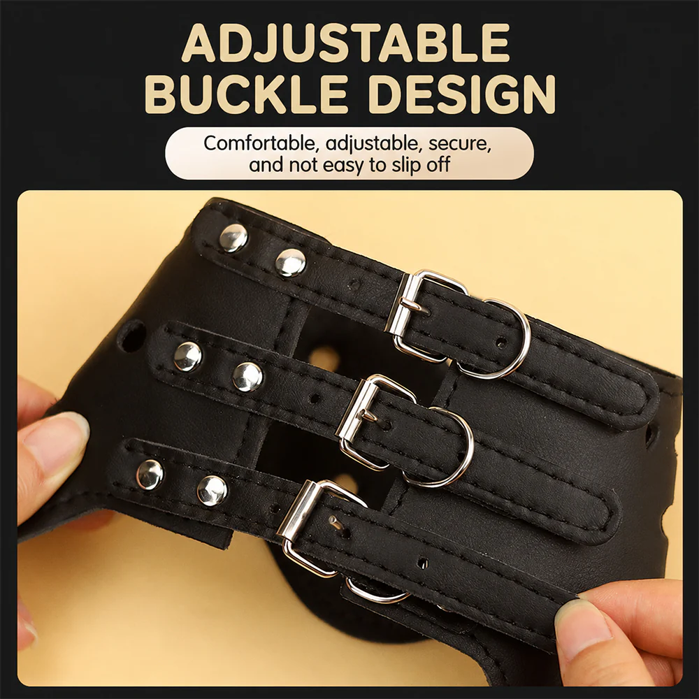 Dog Muzzle – Anti-Bite Anti-Scavenge Adjustable PU Leather - Image 3