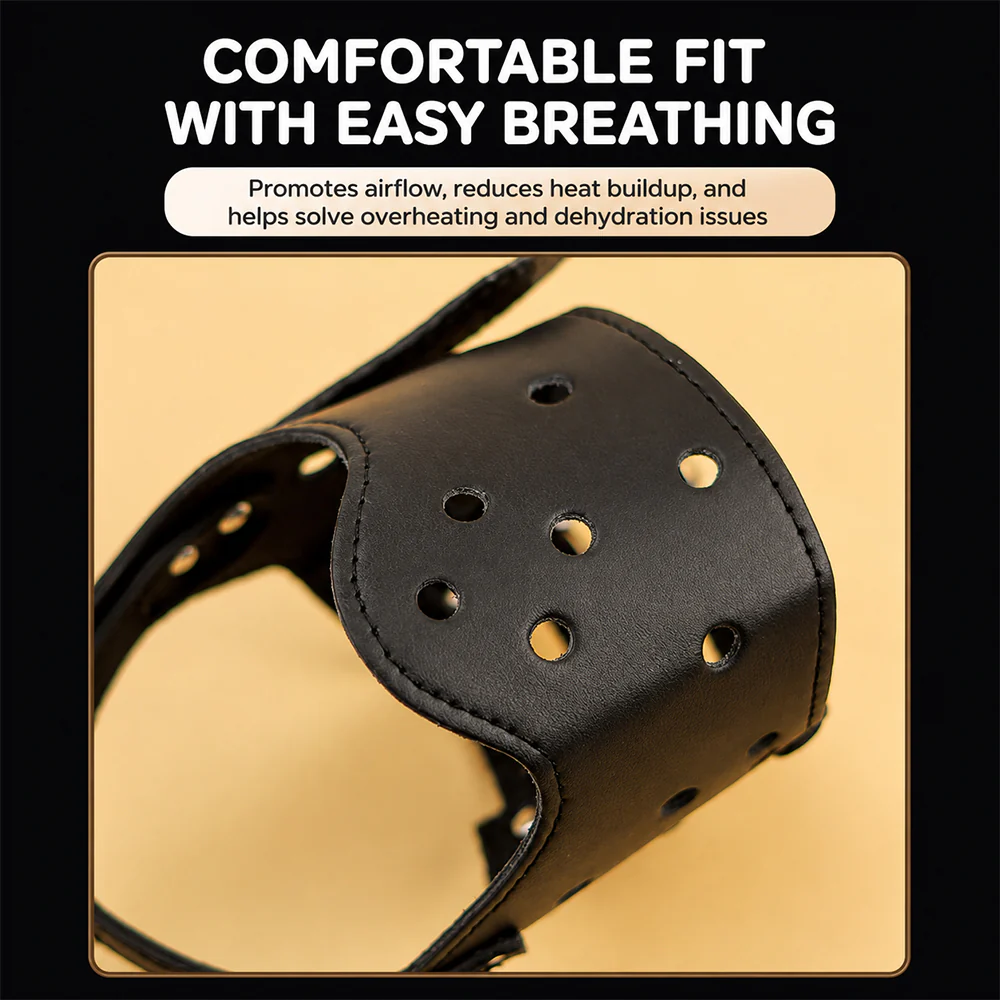Dog Muzzle – Anti-Bite Anti-Scavenge Adjustable PU Leather - Image 5