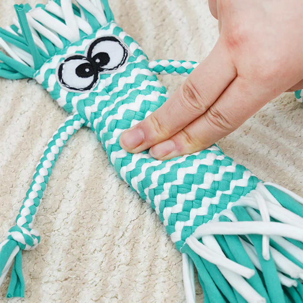 Dog Rope Toy | Knot Squeaky Durable Chew Toy - Image 4