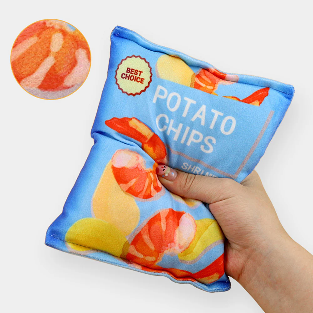 Dog Toy Plush Crinkle Squeaky Chips Bag Interactive Toy - Image 8