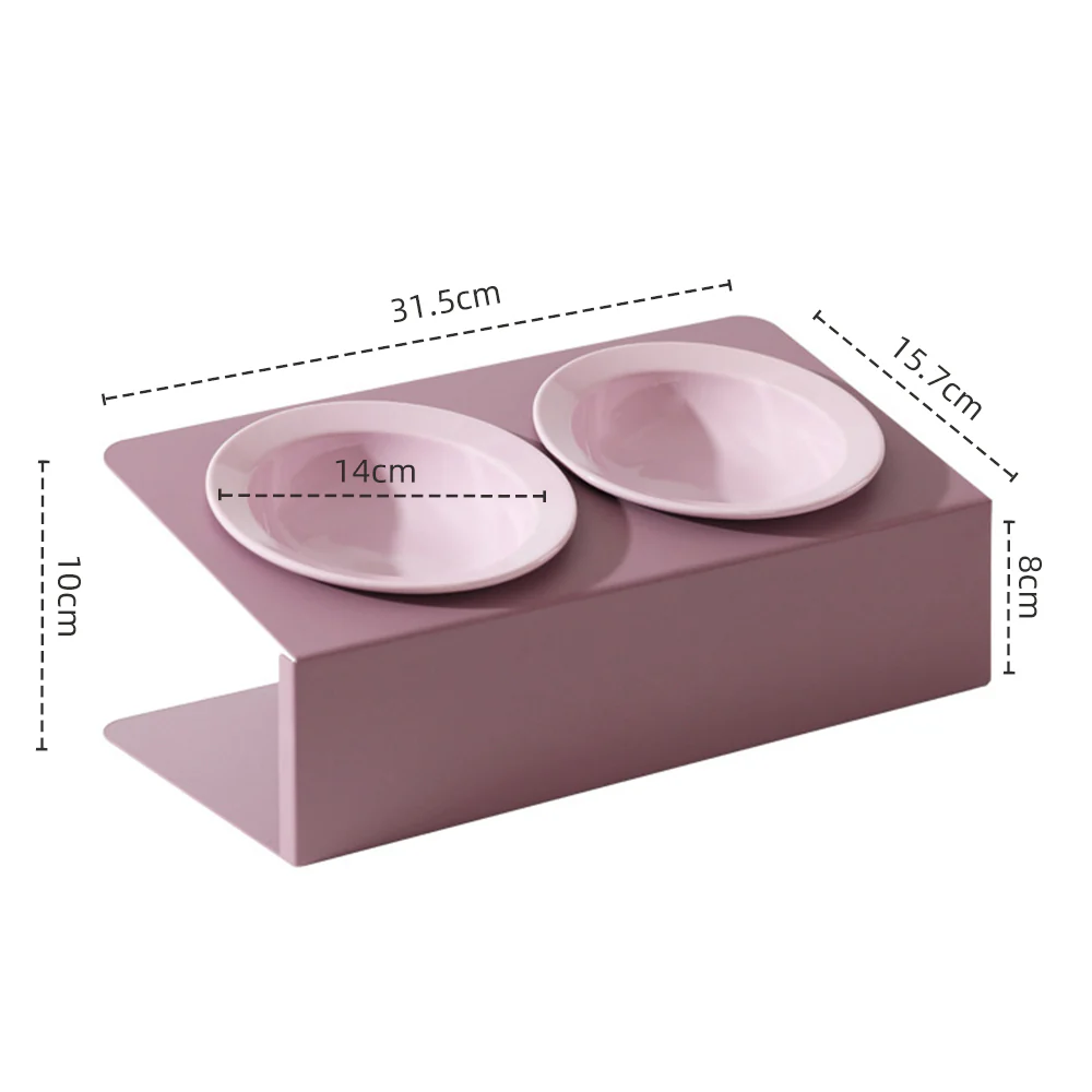 Double Ceramic Pet Bowl With High Stand - 200ml - Image 3