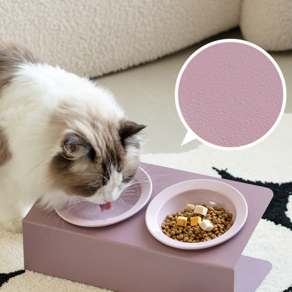 Double Ceramic Pet Bowl With High Stand - 200ml - Image 6