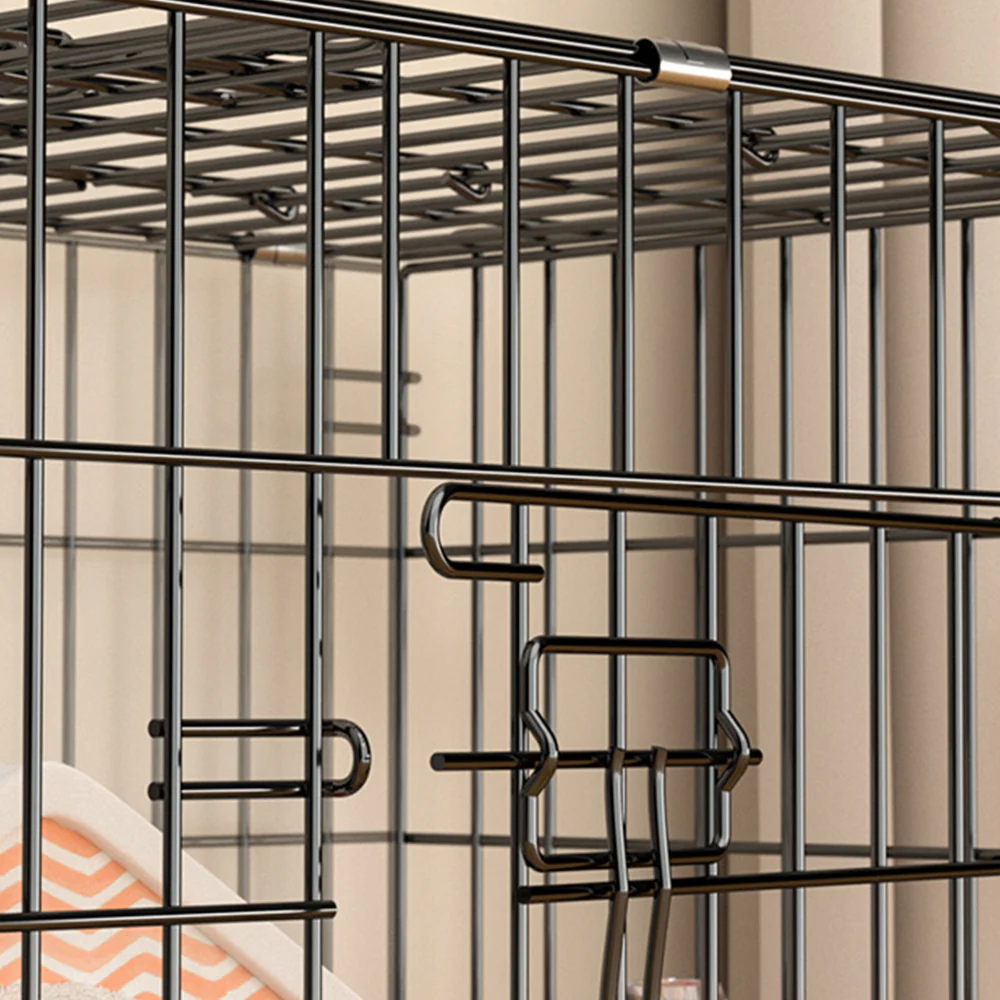 Double Door Multi-Function Pet Crate with Tray & Pad 70x50x60cm - Image 7