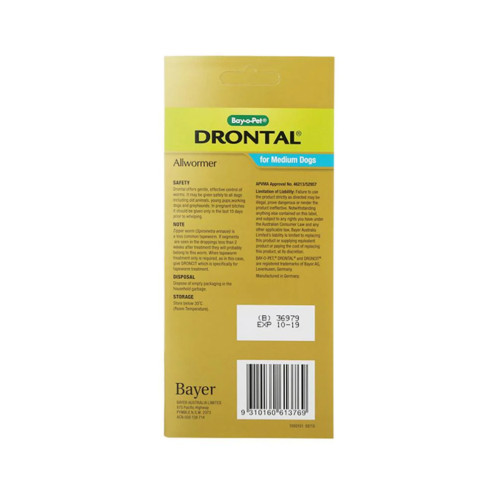 DRONTAL Dog Deworming Chews 5pcs (10kg) - Image 2