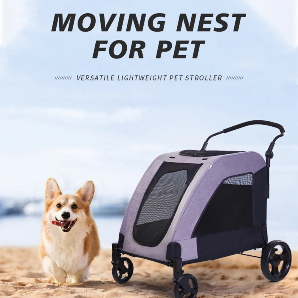 Easy Fold Pet Stroller - One-Touch Folding Design - Image 13