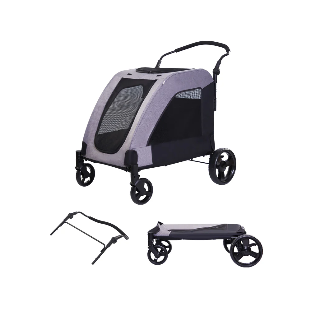 Easy Fold Pet Stroller - One-Touch Folding Design - Image 2