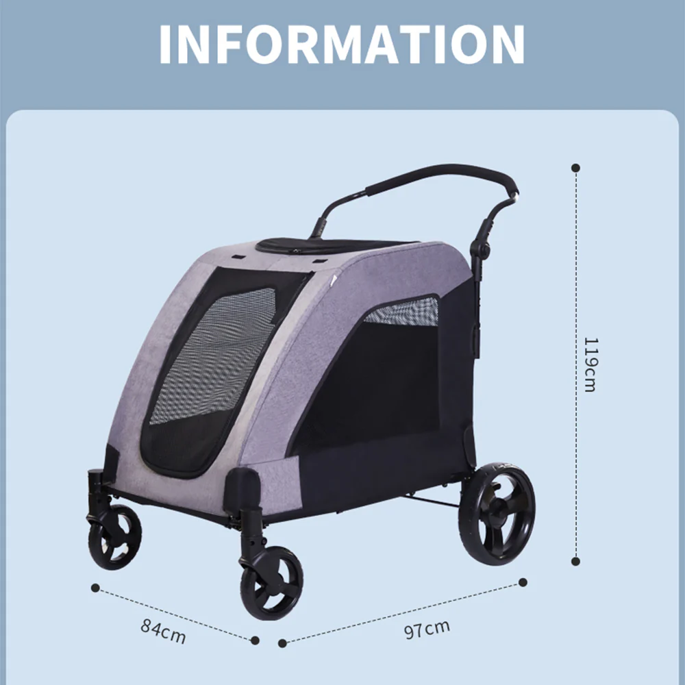 Easy Fold Pet Stroller - One-Touch Folding Design - Image 4