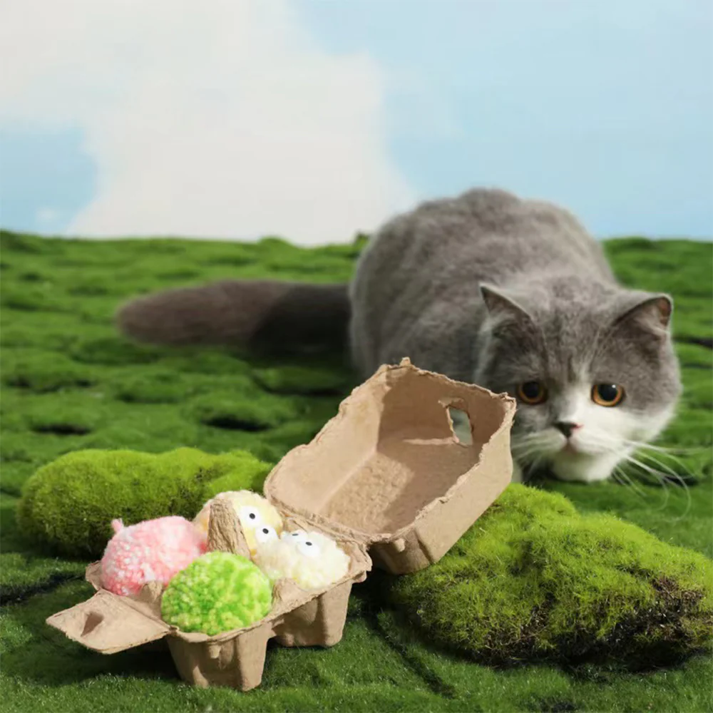 Eco-friendly Cardboard Box Packaging with Built-in Bells Pet Plush Toys - Image 3