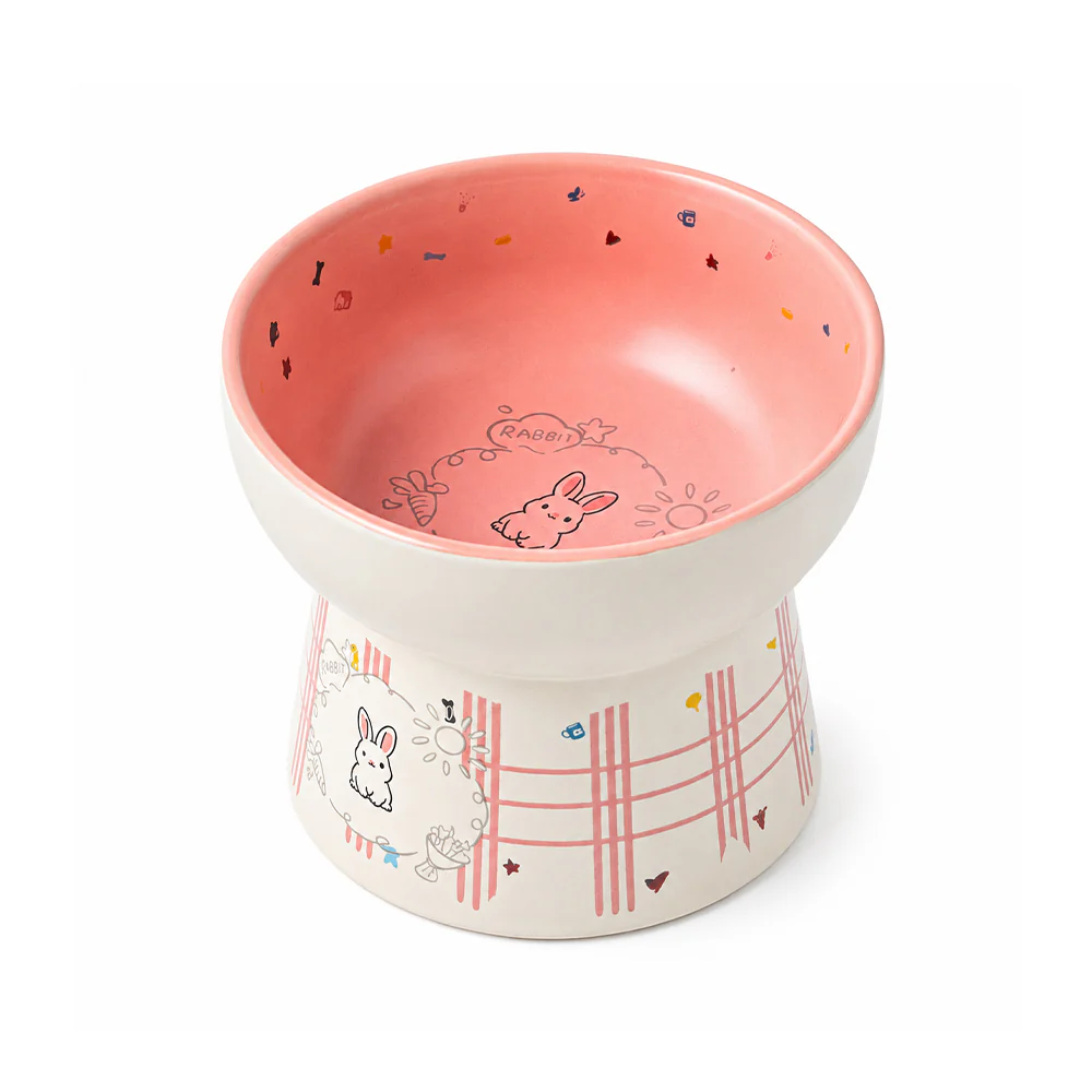 Elevated Ceramic Pet Bowl Anti Tip Neck Support - Image 2