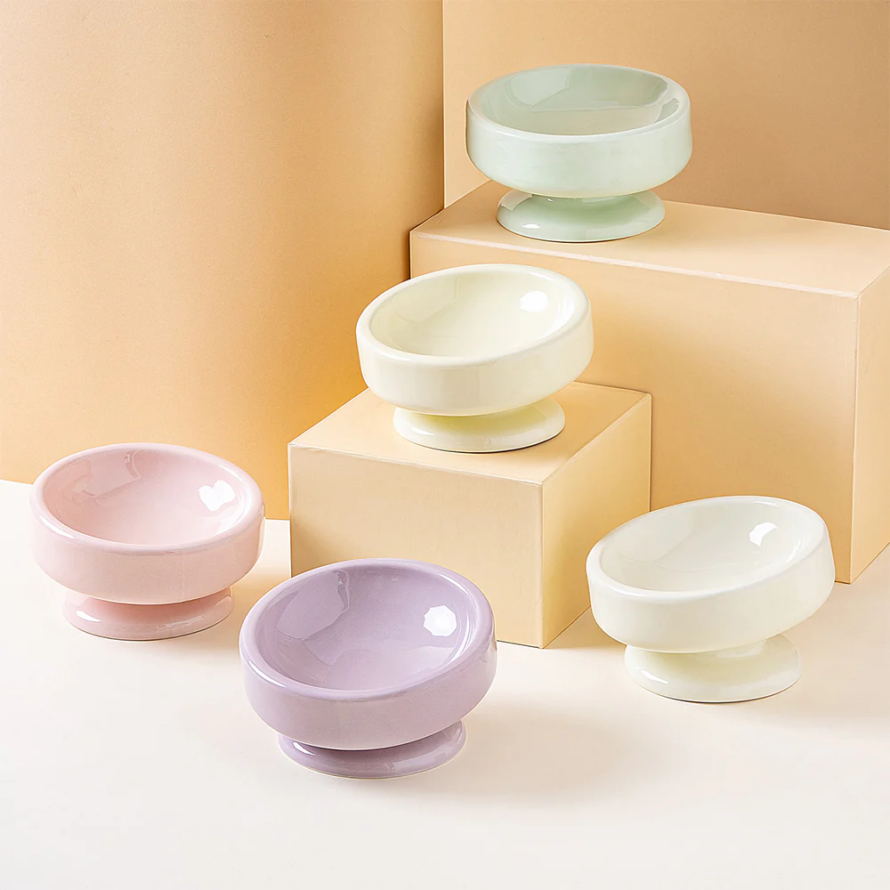 Elevated Ceramic Pet Bowl Anti Tip Neck Support - Image 5