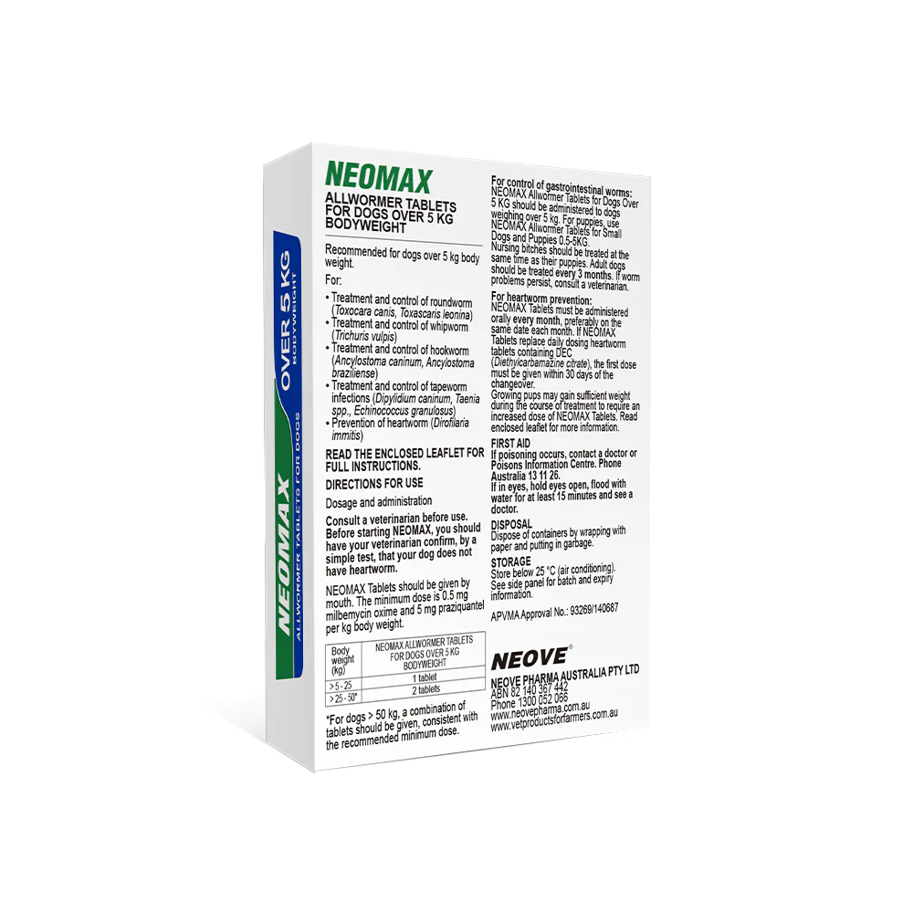 NEOMAX Allwormer Tablets For Dogs Over 5kg! - Image 4