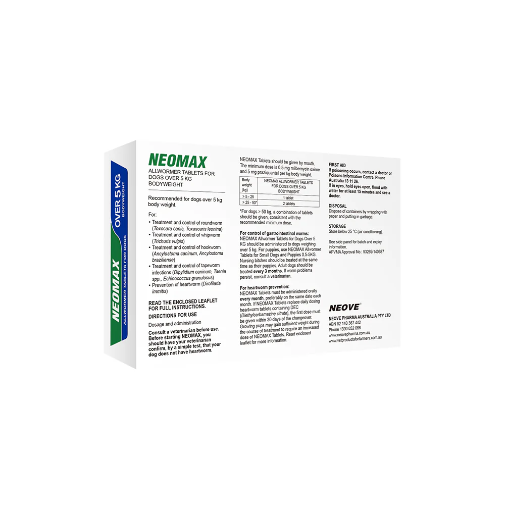 NEOMAX Allwormer Tablets For Dogs Over 5kg! - Image 6