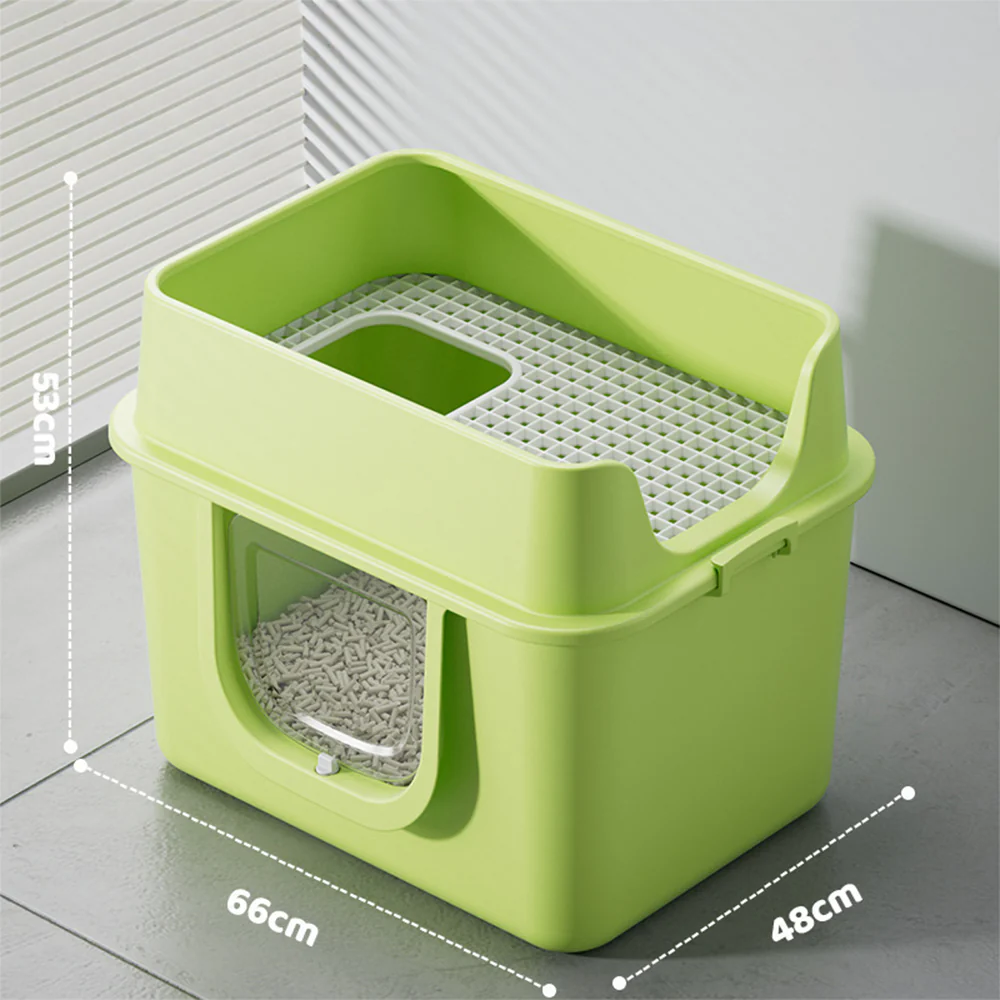 Extra Large Cat Litter Box High Sided with Grate Entry - Image 2