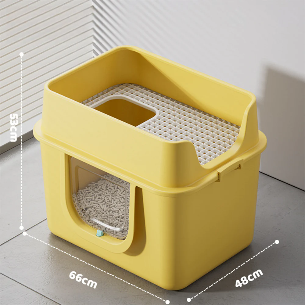Extra Large Cat Litter Box High Sided with Grate Entry - Image 5
