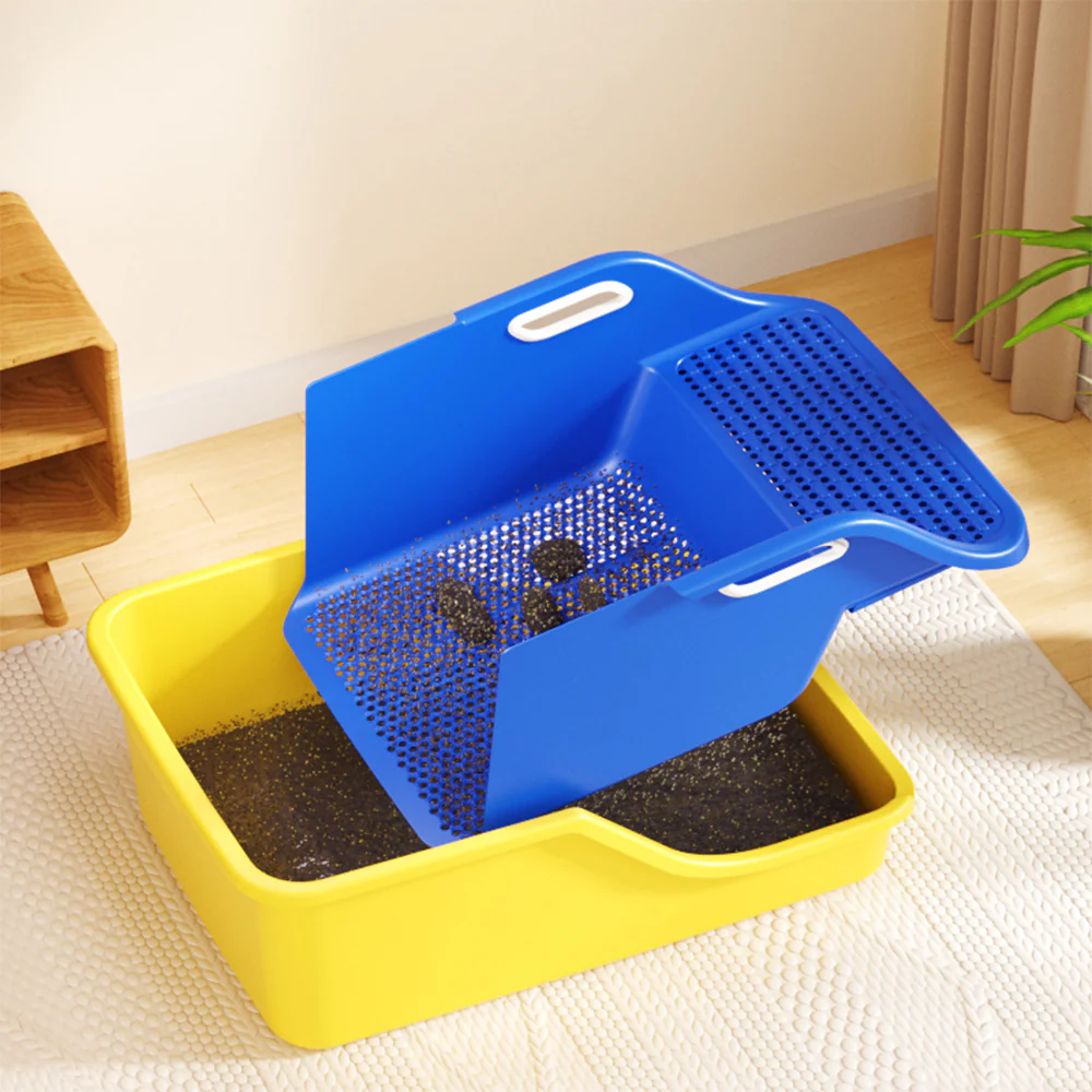 Extra Large Cat Litter Box with Integrated Scoop – High Sides, Easy Clean - Image 3